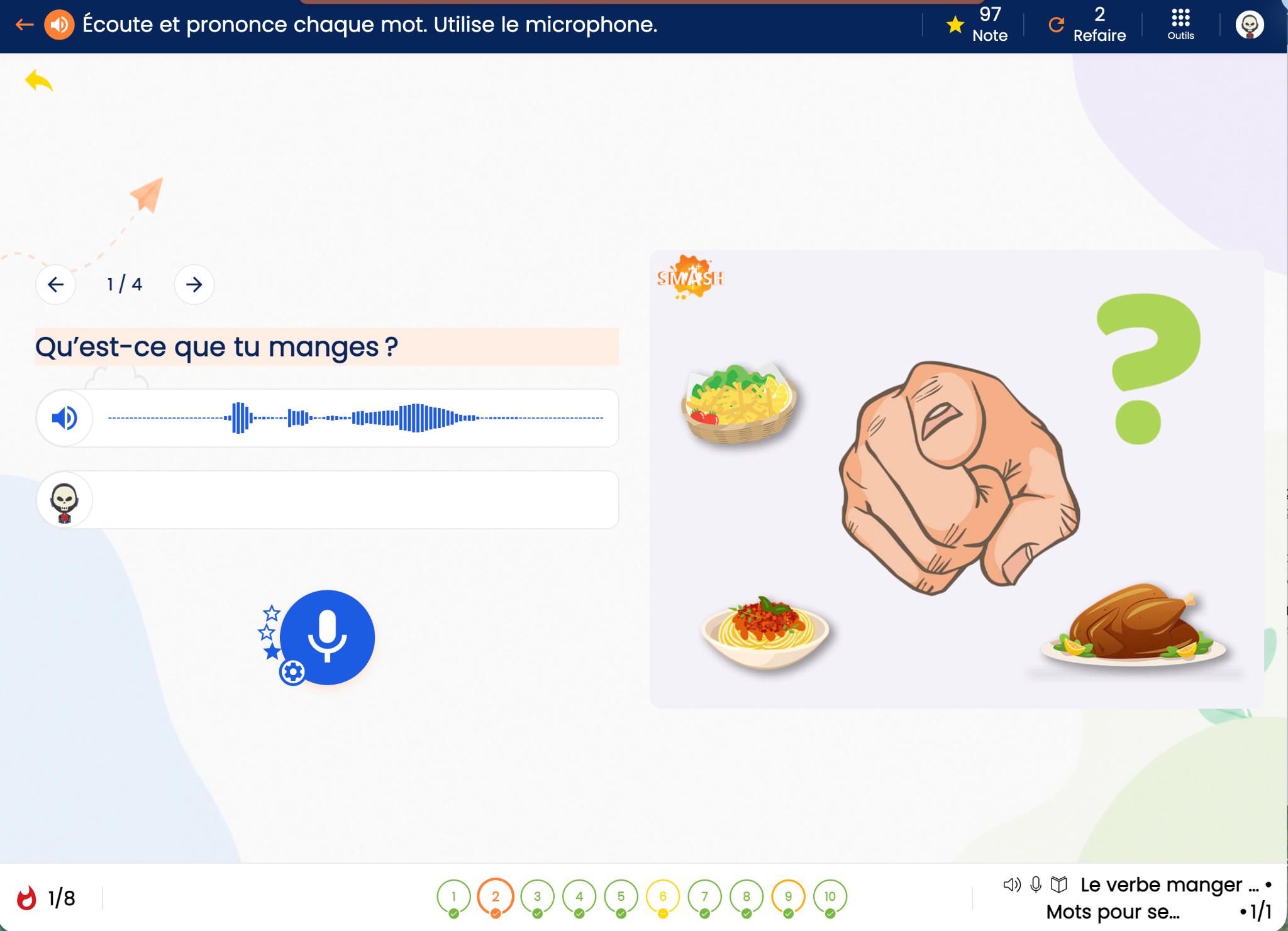 Authentic Smash guided language practice