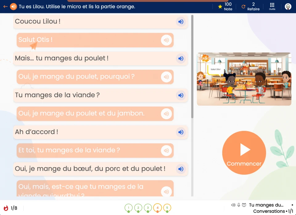 Smash French guided conversation with listening prompts, dialogue and a speaking activity.